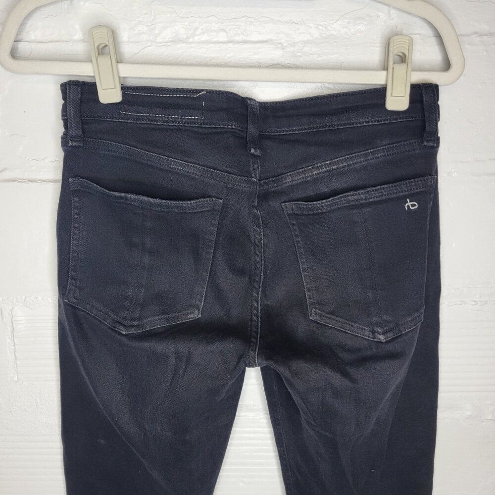 Rag & Bone Women's Size 26 Jeans Cate Mid Rise Ankle Skinny Black Raw Hem - Picture 4 of 9